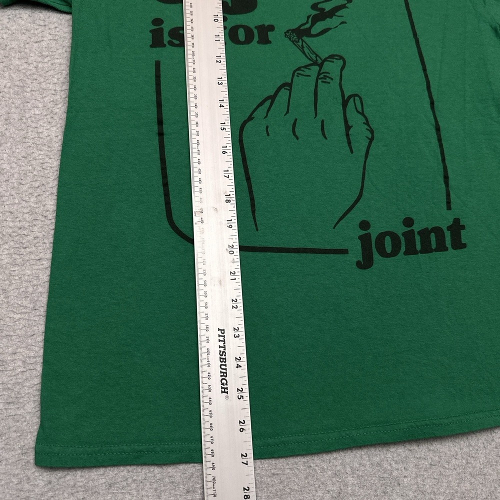 Spencer's T-Shirt Adult Medium Green J is for Joint Weed Cannabis Marijuana - Picture 4 of 7